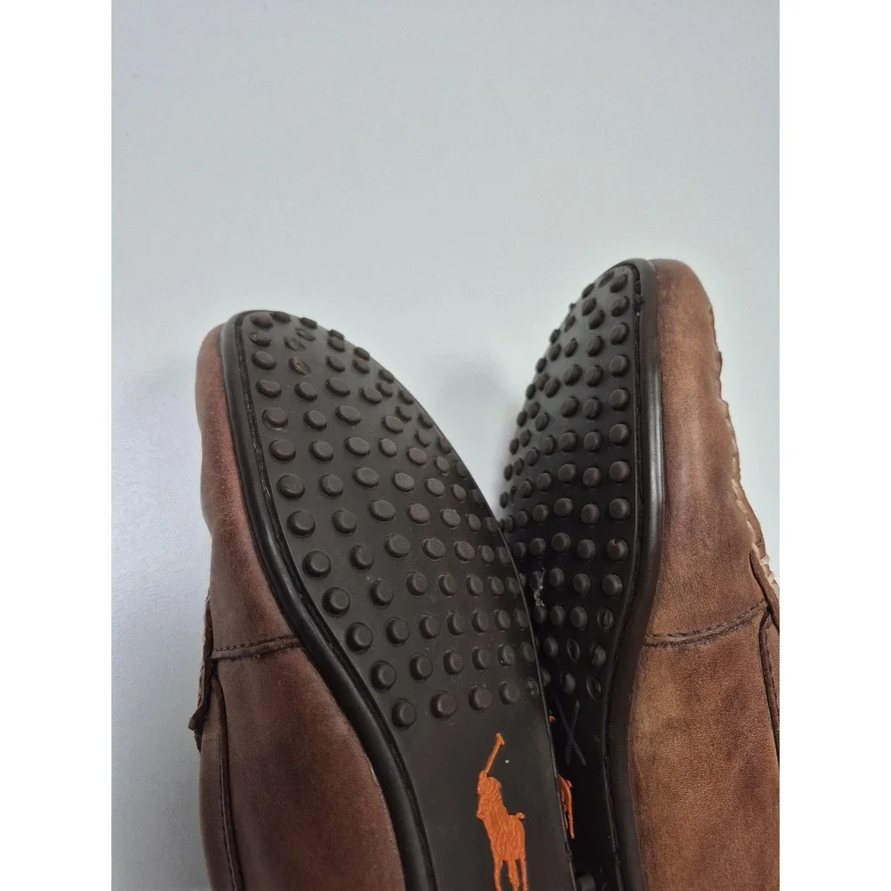 Polo Ralph Lauren Woodley Shoes Mens Size 8.5 D Brown Leather Loafers Driving